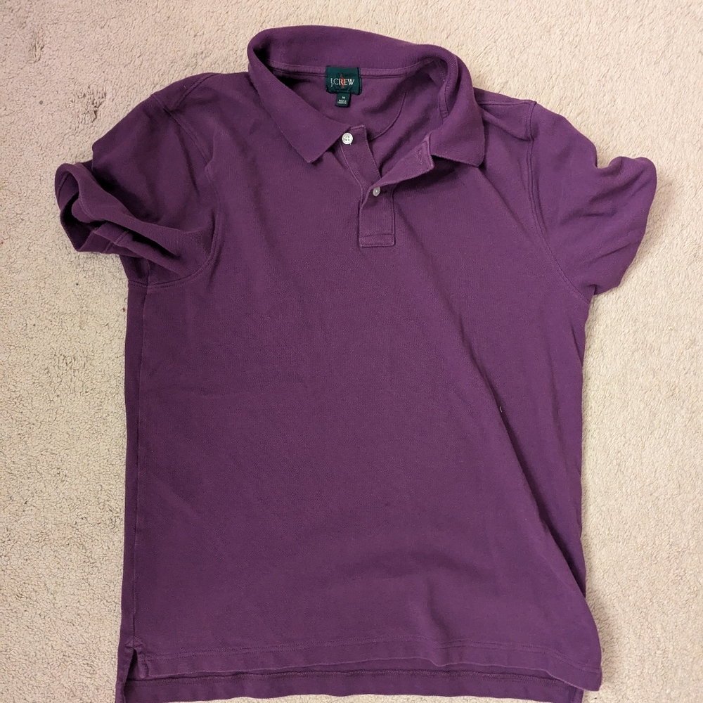 J Crew men's jersey polo medium purple